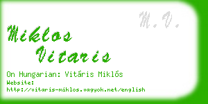 miklos vitaris business card