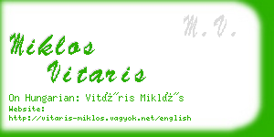 miklos vitaris business card